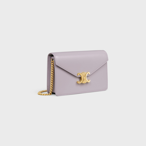 WALLET ON CHAIN MARGO IN SHINY CALFSKIN LIGHT LILAC - Image 2